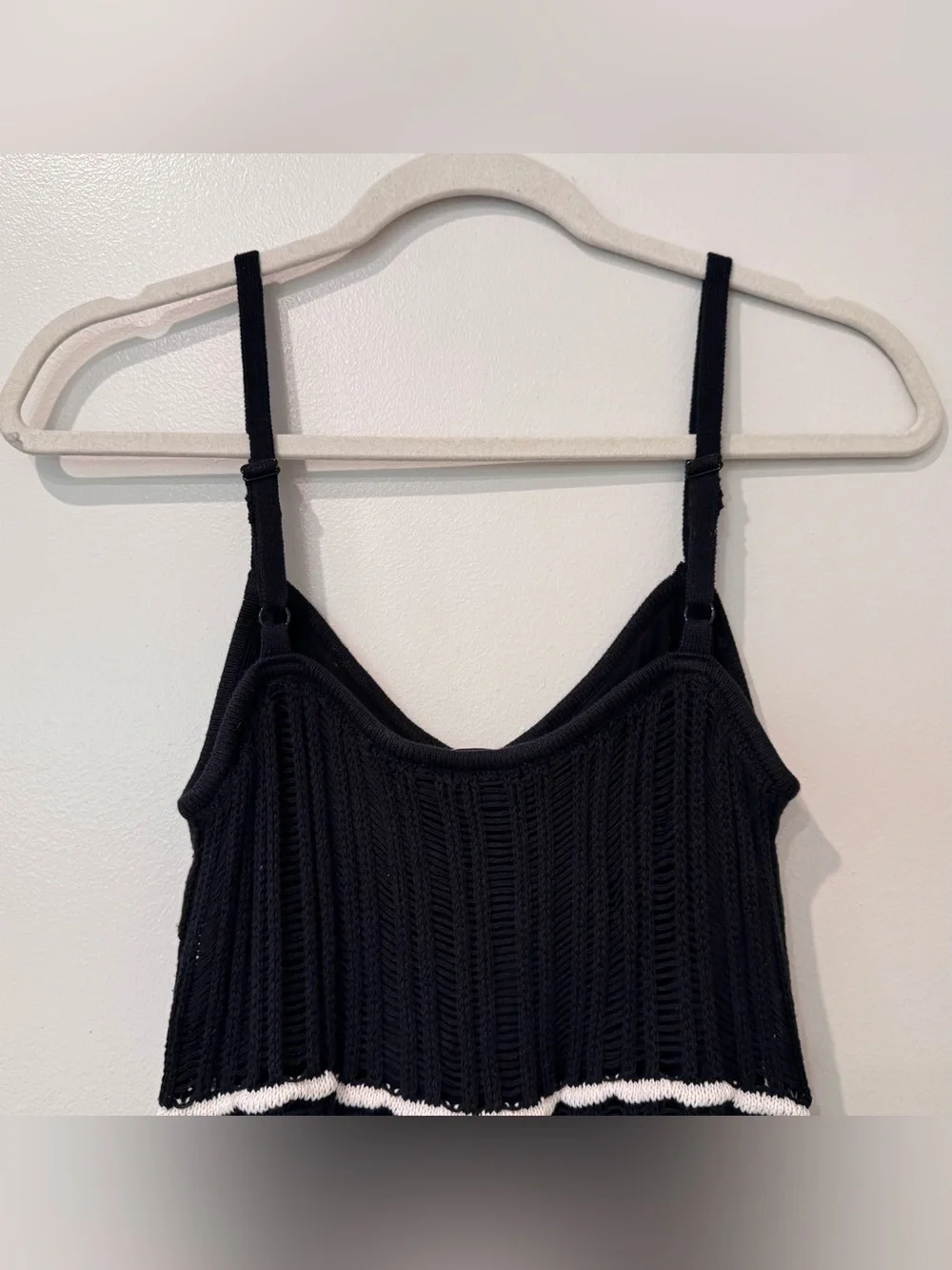 NWT Abercrombie & Fitch Crochet Striped Maxi Dress in Black/Cream Size M